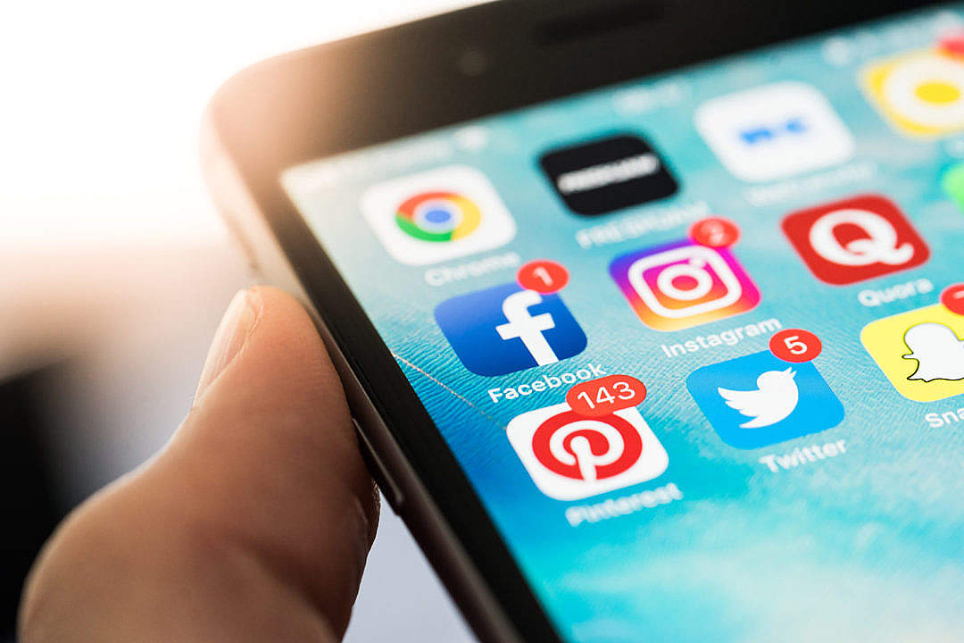 Social Media App Icons on Smartphone