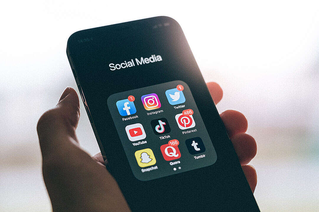 Download Social Media Applications in Smartphone FREE Stock Photo