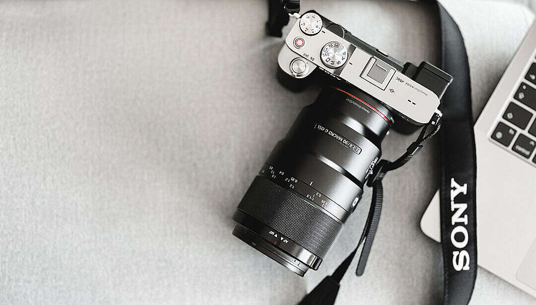 Download Sony A7C Camera Top View FREE Stock Photo