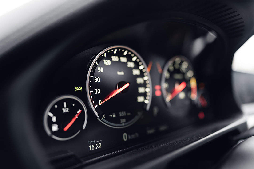 Speedometer in a Sports Car