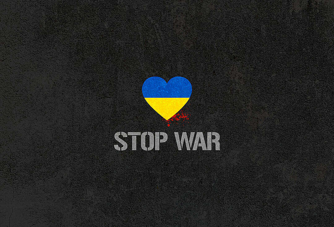 Stop War with Heart in Ukraine Colors