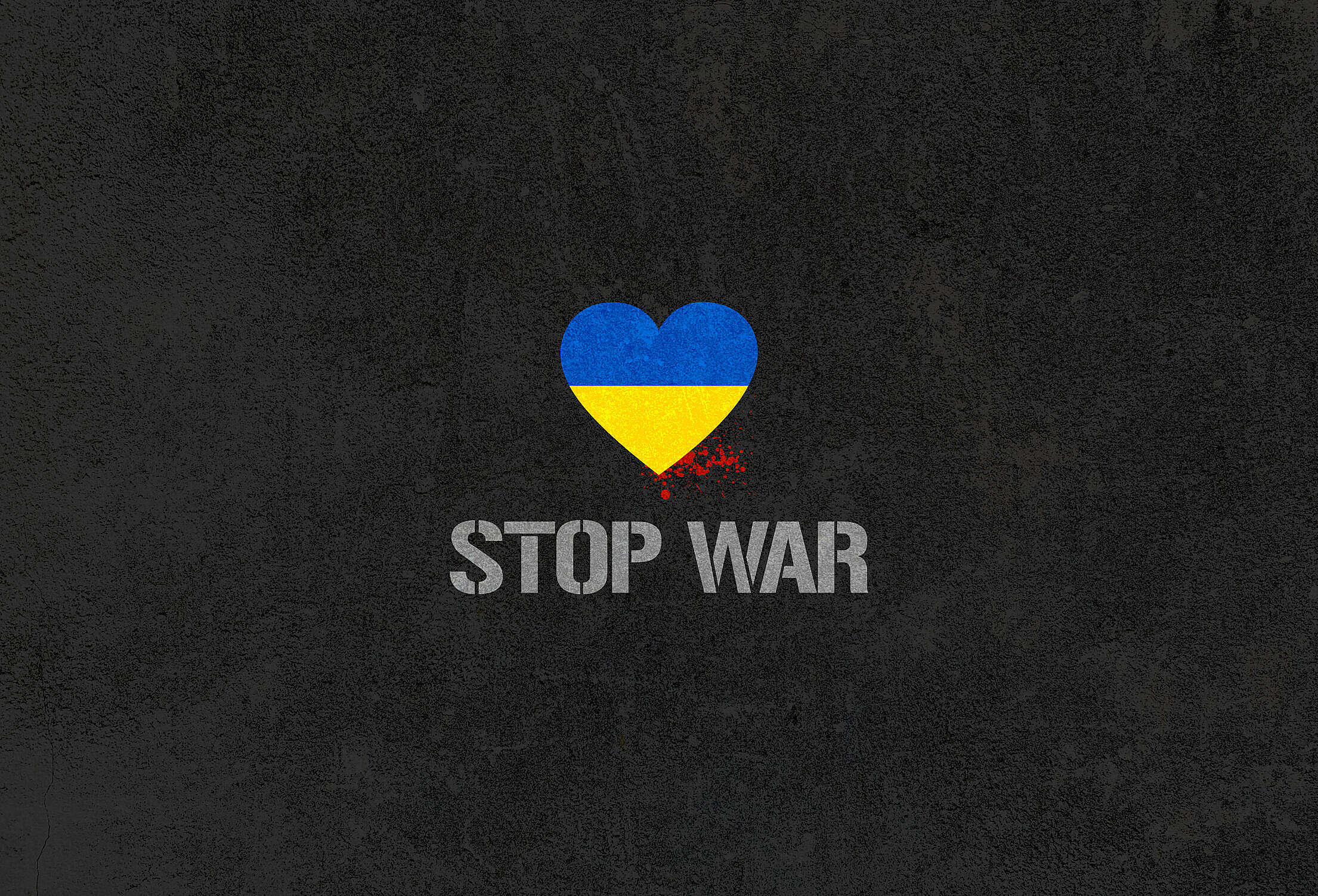 Stop War with Heart in Ukraine Colors Free Stock Photo
