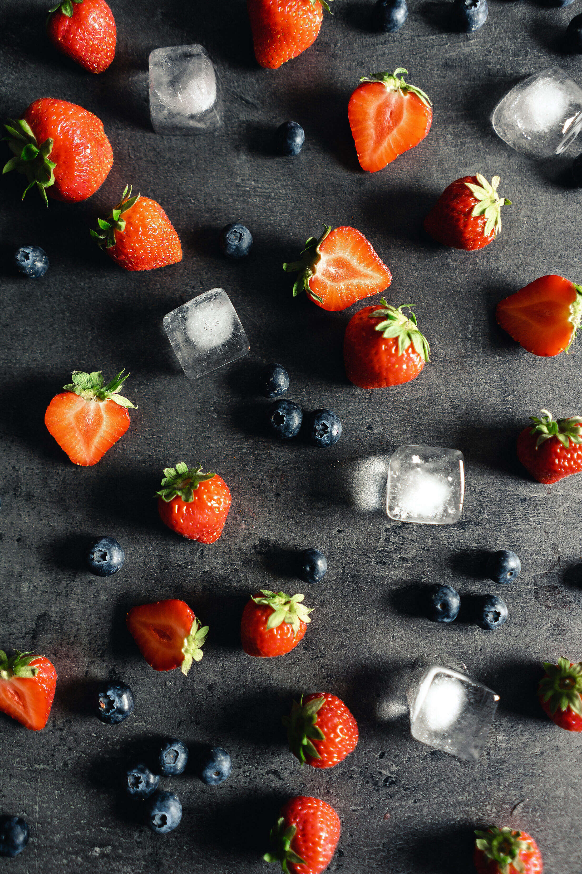 Strawberries and Blueberries Free Stock Photo