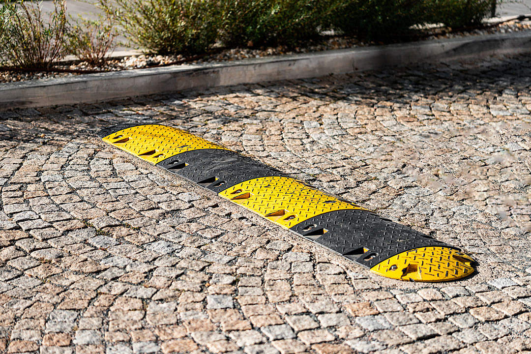 Download Striped Speed Bump FREE Stock Photo