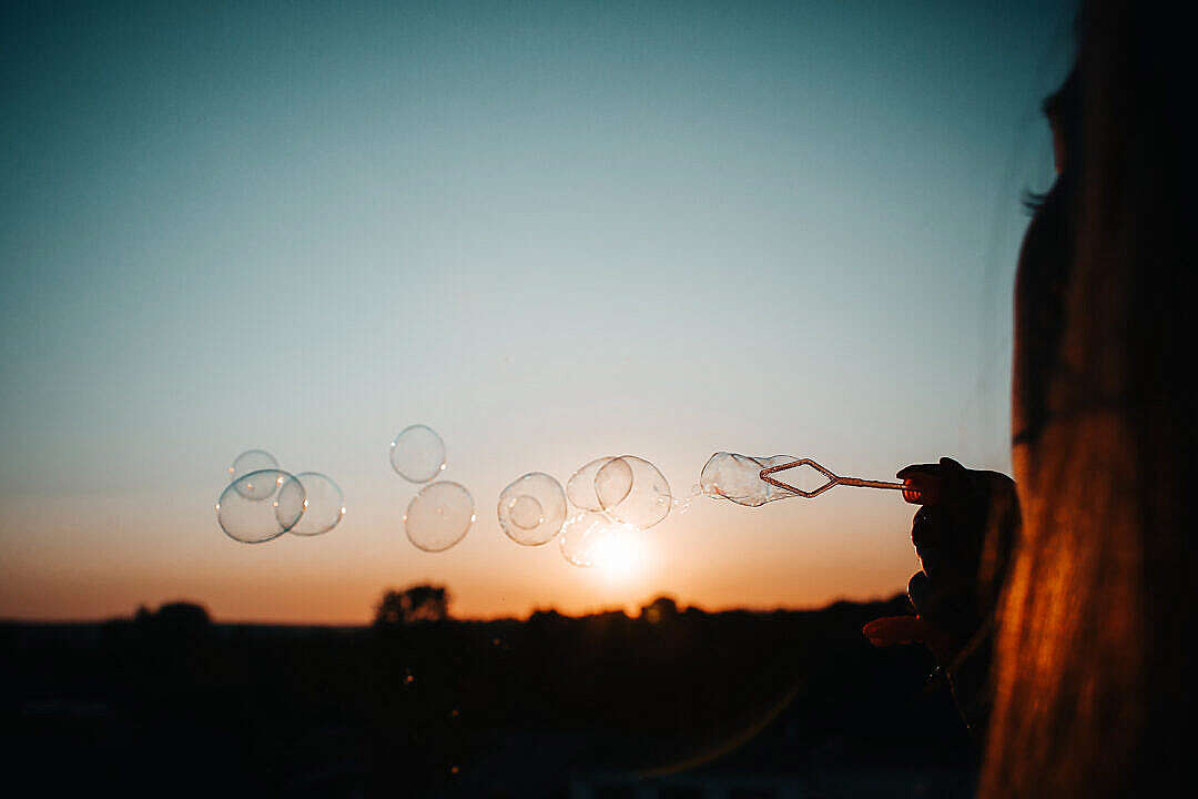 Download Sunset Bubbles FREE Stock Photo