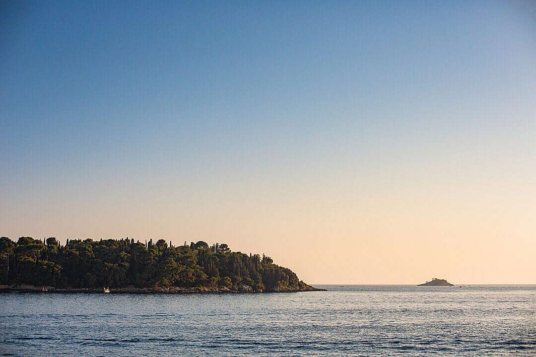 Sunset over a Small Island in Croatia