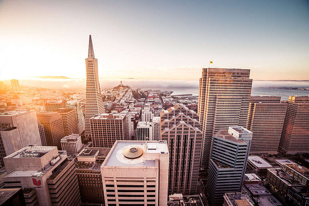 Download Sunset Over the Skyscrapers in San Francisco FREE Stock Photo