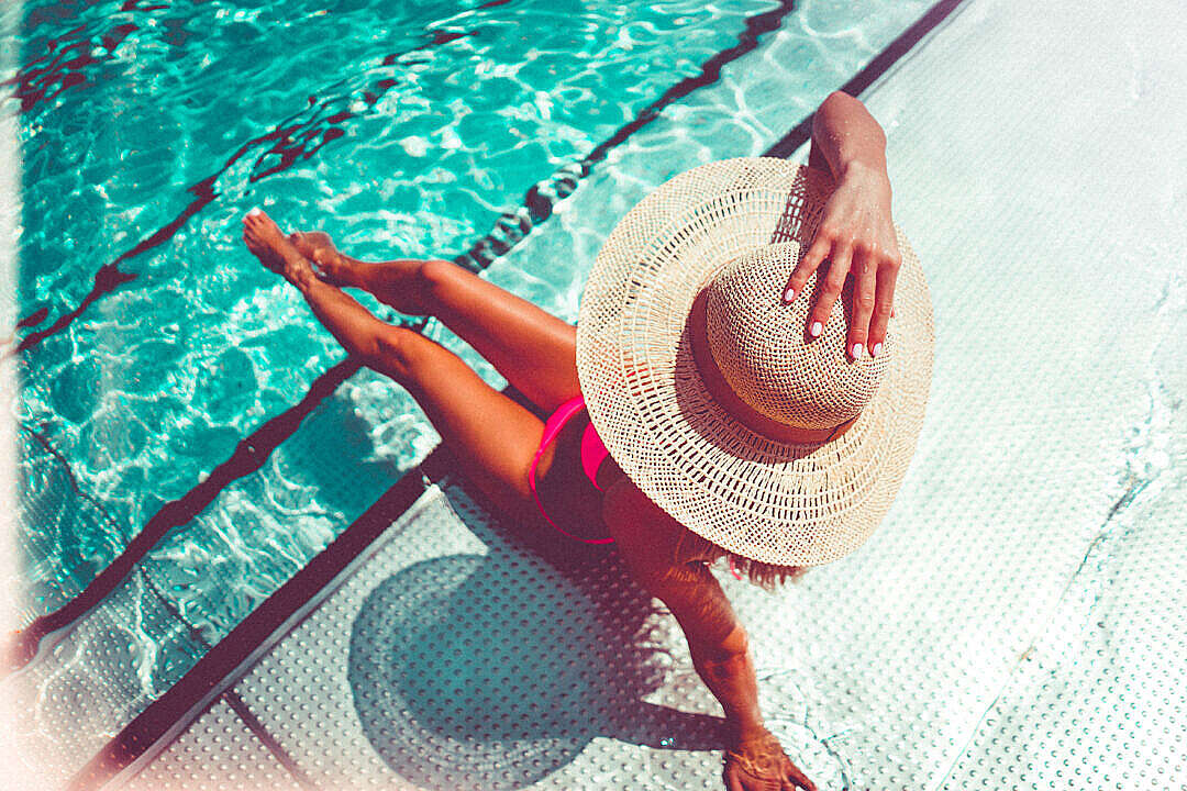 Download Swimming Pool Bikini Babe Summer Vibes Vintage FREE Stock Photo