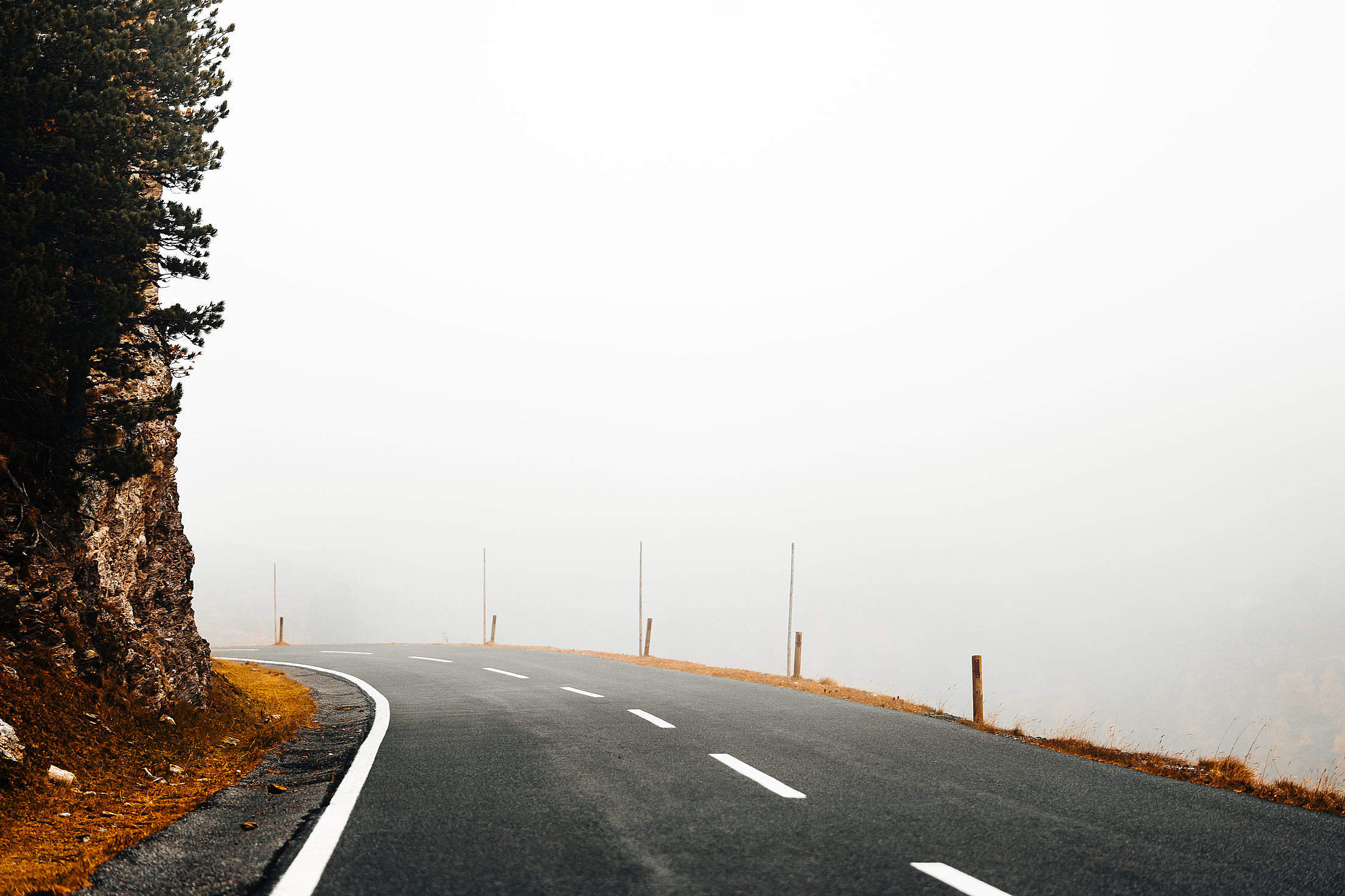 The Road in The Fog Free Stock Photo picjumbo