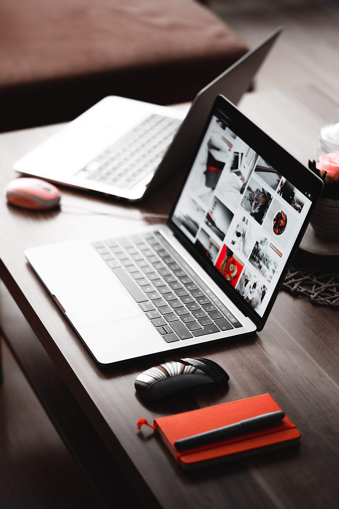 Two Laptops on The Table at Home