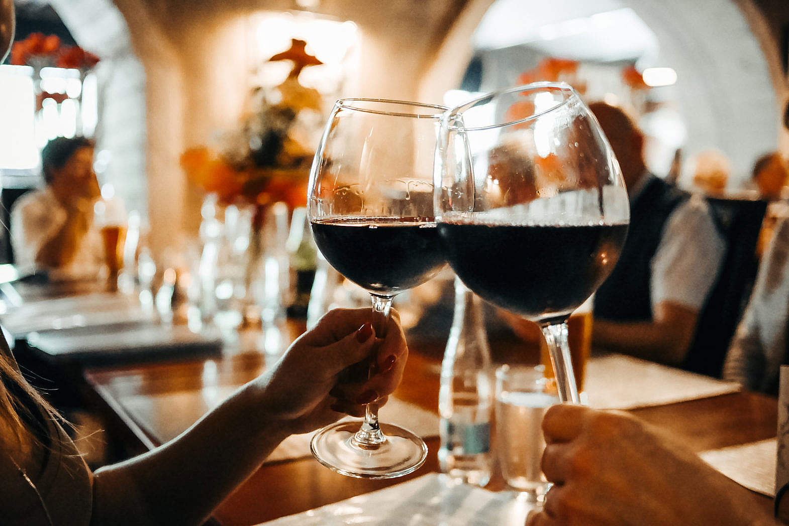 Two Wine Celebration Glasses Cheers Free Stock Photo ...