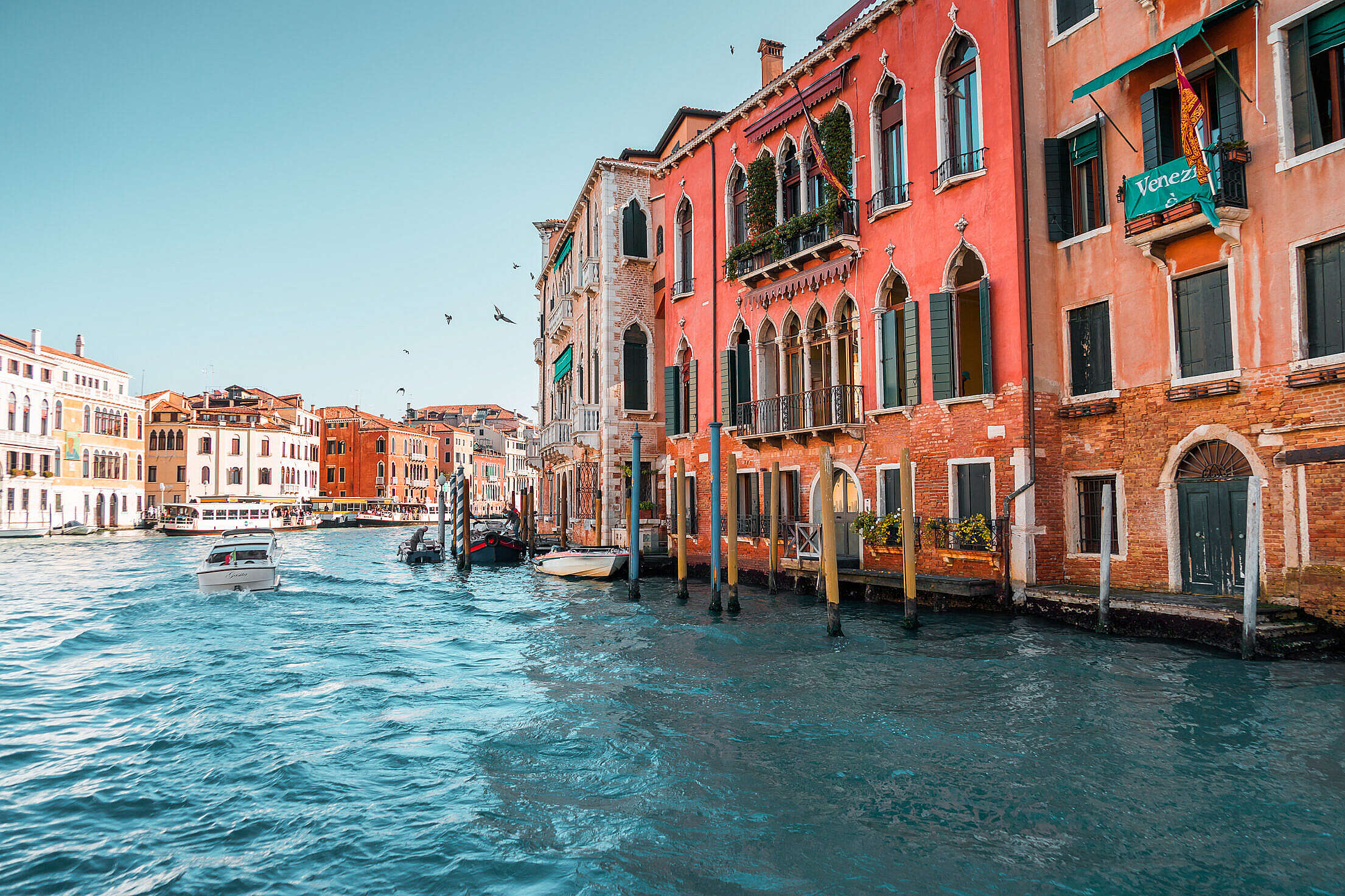 Typical Houses on Canal Grande in Venice, Italy Free Stock Photo