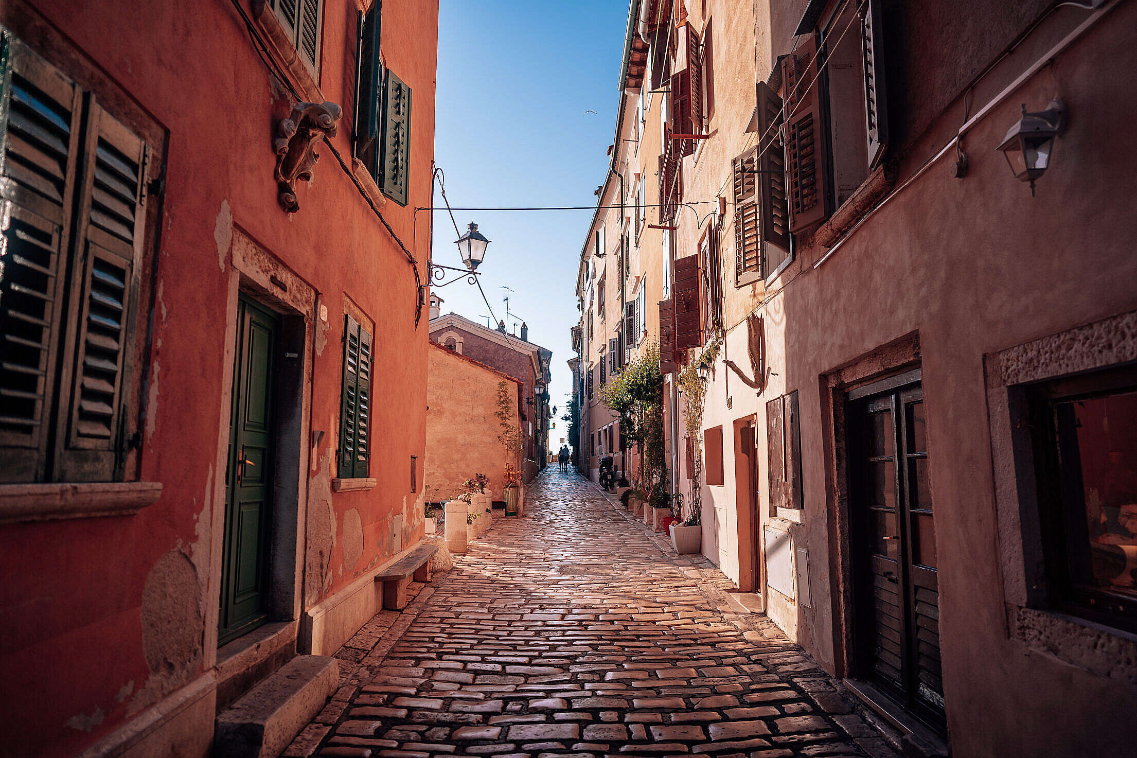 Typical Old Streets in Rovinj Free Stock Photo