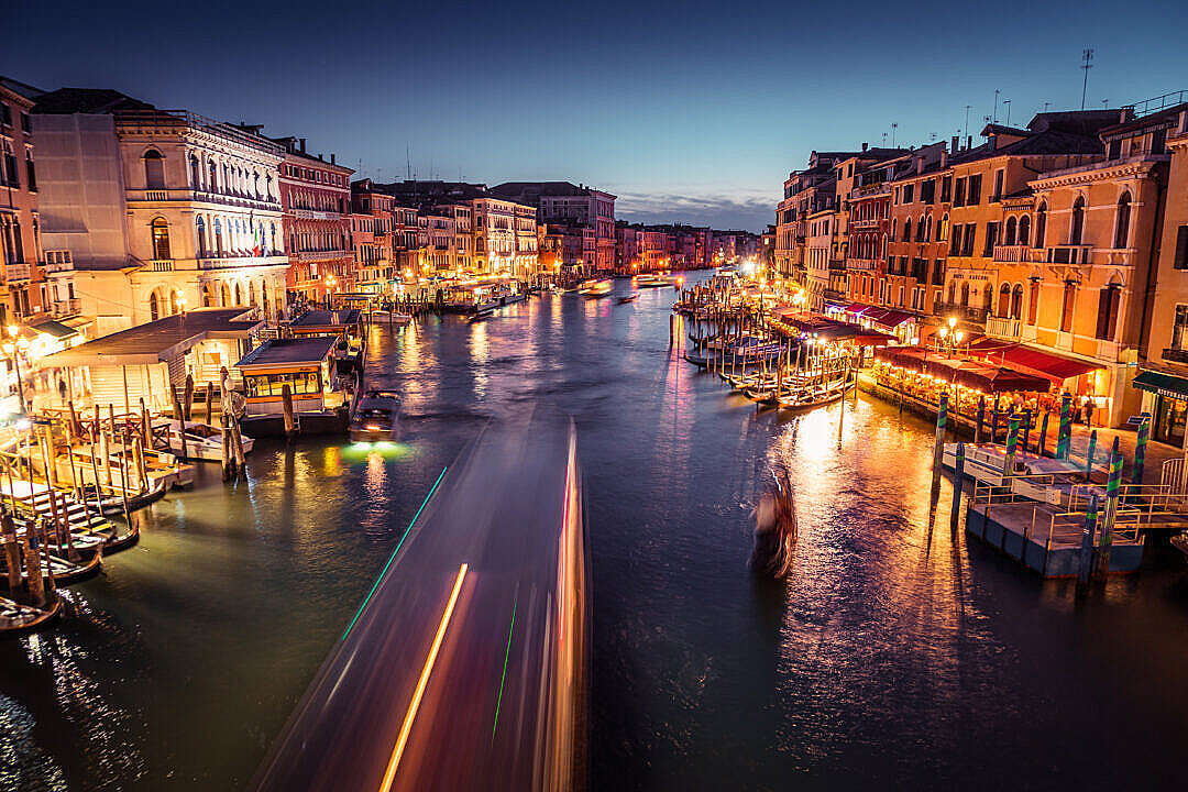 Venice Canal Grande at Night