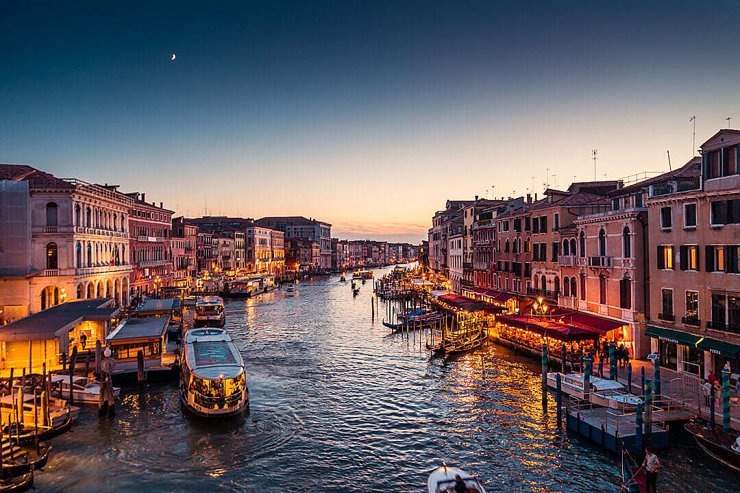 Venice Italy Canal Grande at Night