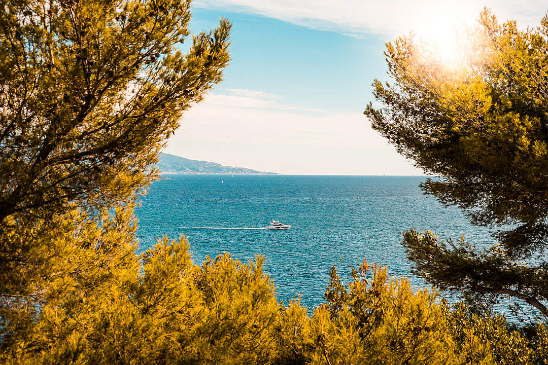 View of a Yacht in The Mediterranean Sea