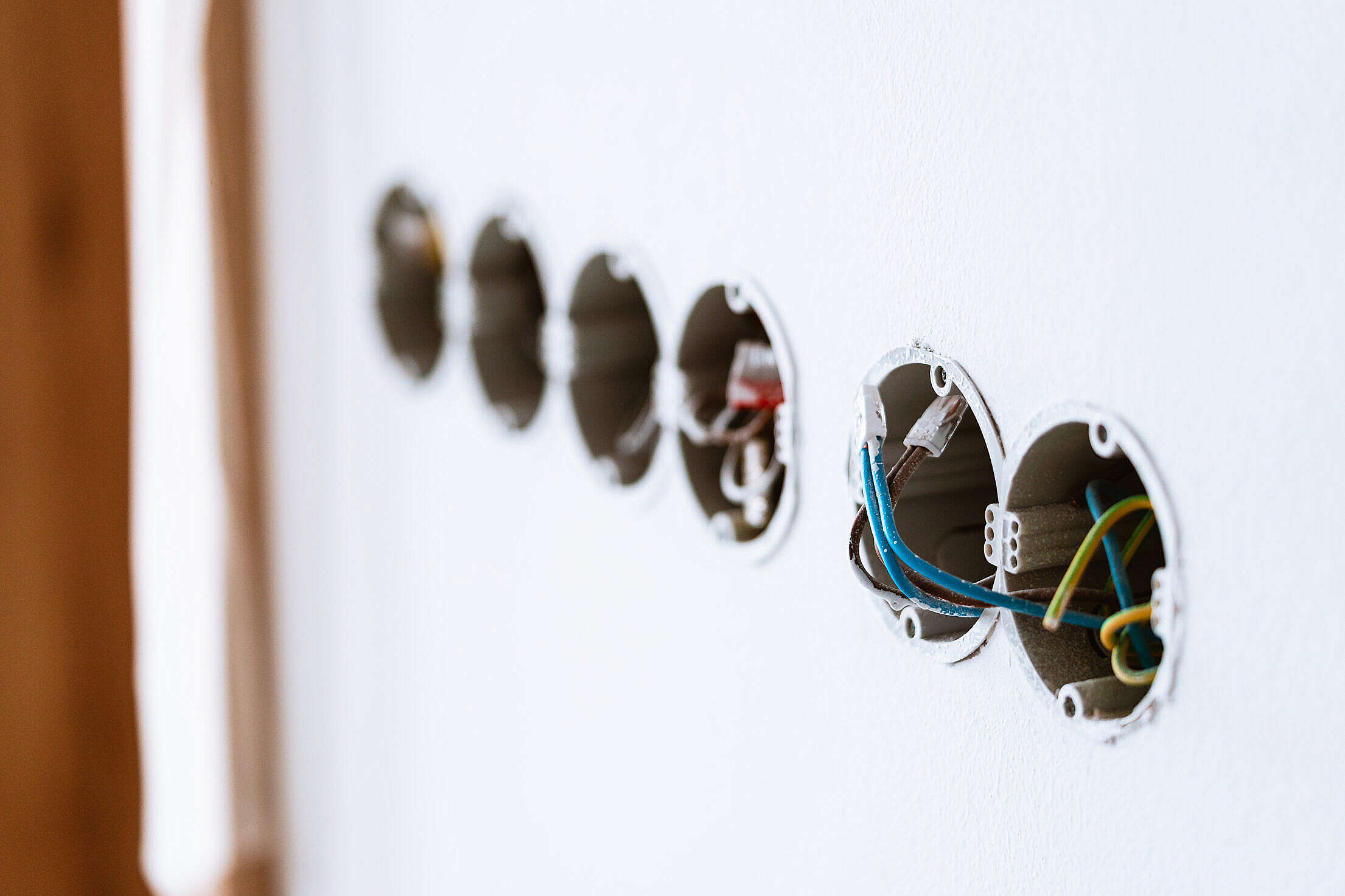 Wall Preparation for Electrical Outlets Free Stock Photo