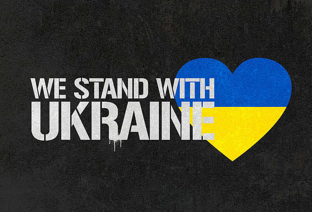 Download We Stand with Ukraine Spray Painted FREE Stock Photo