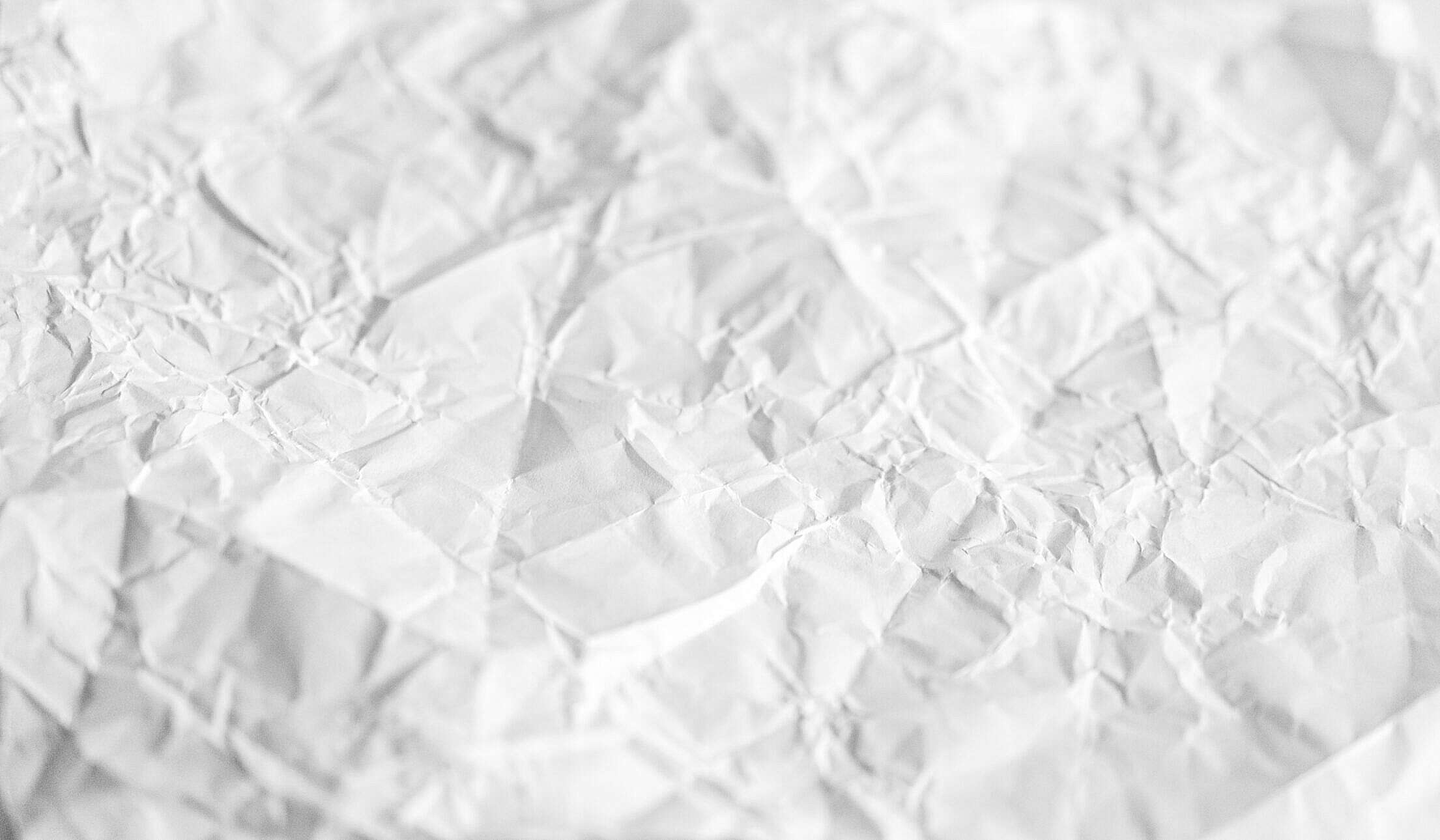 White Crumpled Paper Background Free Stock Photo