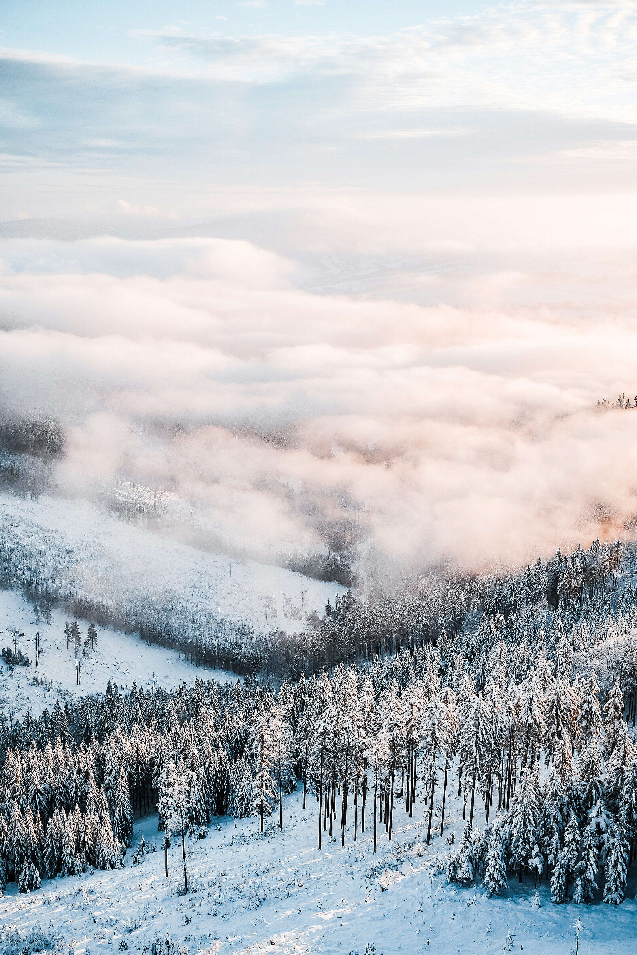 Winter Mountains Scenery Vertical Free Stock Photo