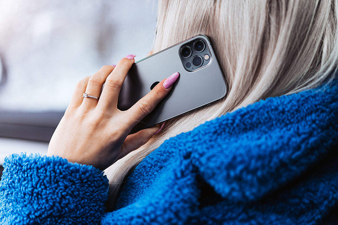 Woman Calling with a New Smartphone