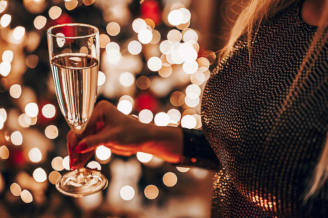 Woman Holding a Champagne Glass with Prosecco