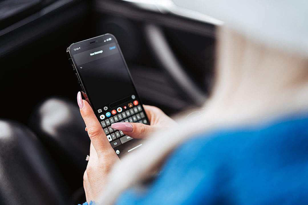 Woman Typing a New Message