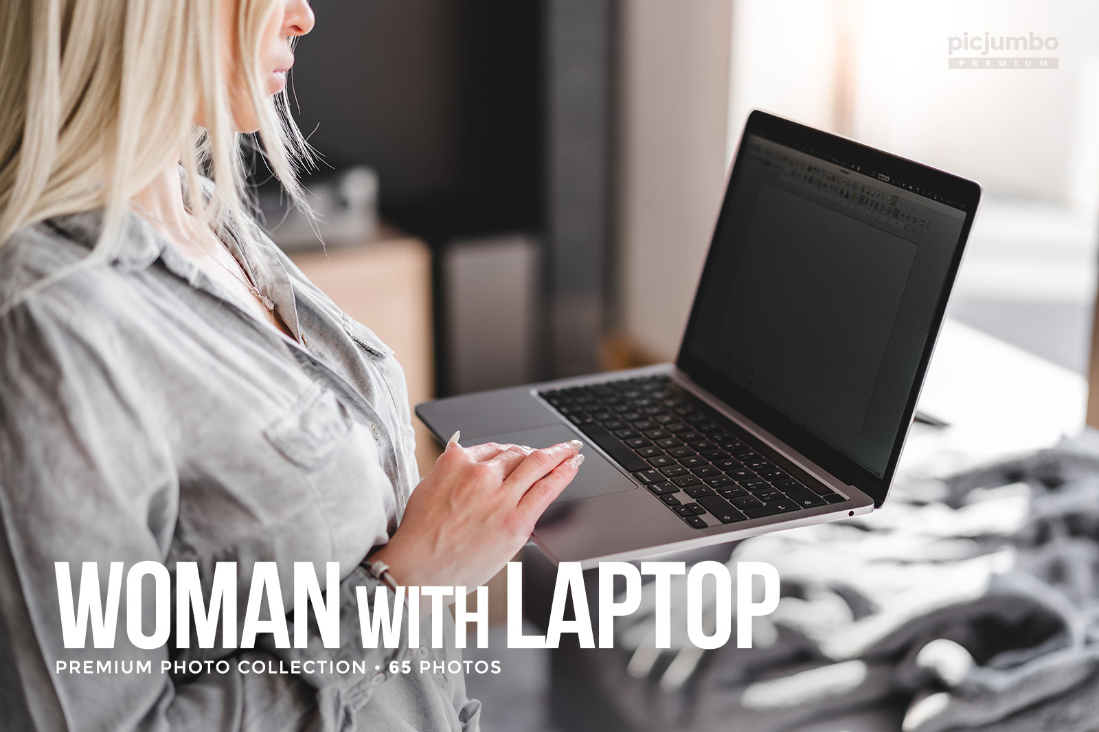 Download hi-res stock photos from our Woman with Laptop PREMIUM Collection!