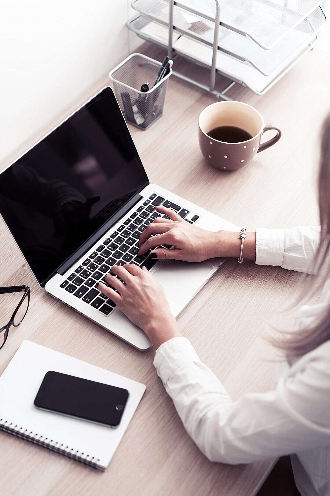 Woman Working in Modern Office Space