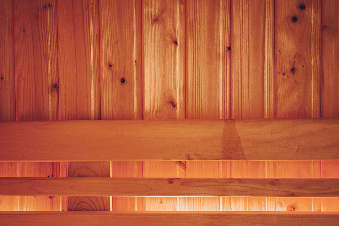 Wooden Finnish Sauna Interior