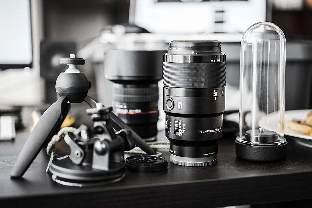 Workdesk Mess and Professional Photography Gear