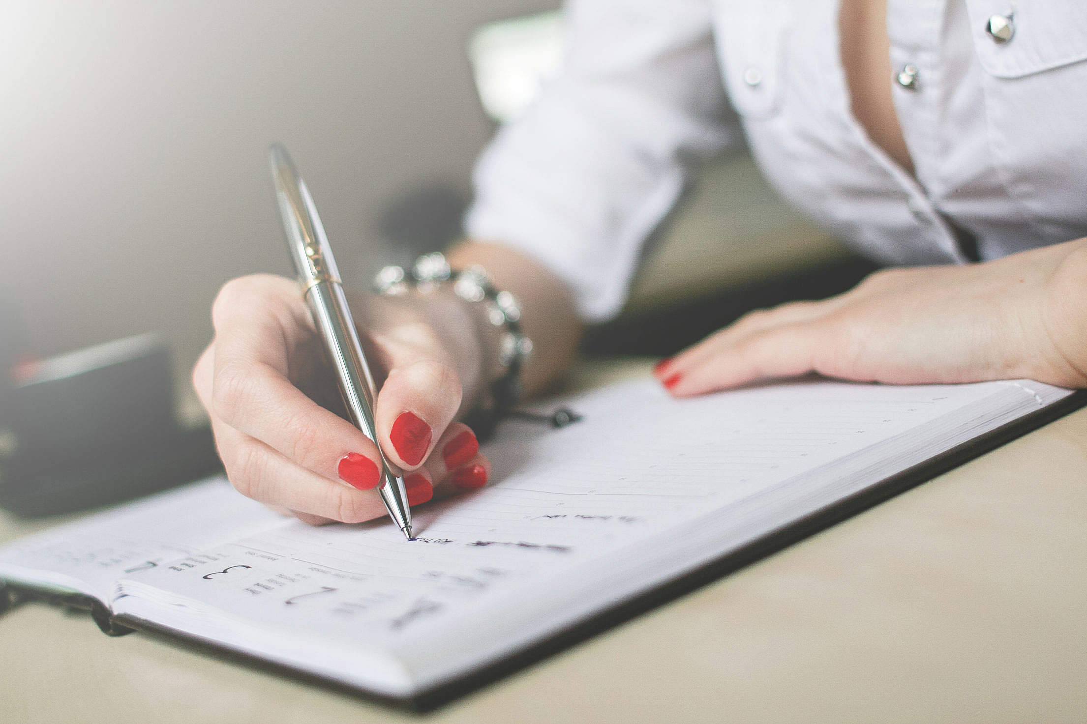 Writing in a Diary Close-Up Free Stock Photo | picjumbo