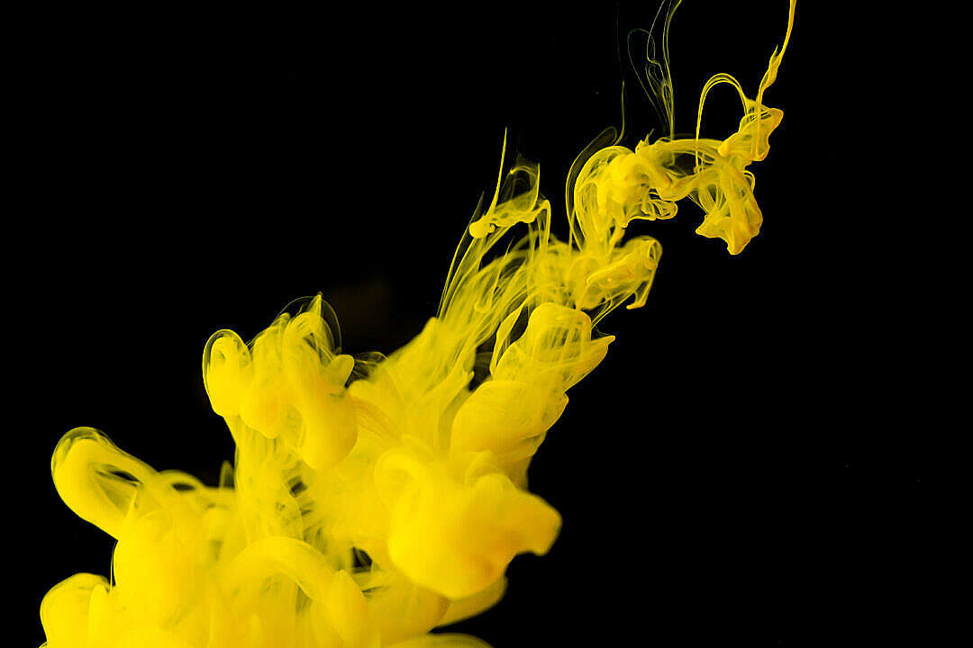 Download Yellow Ink in Black Water FREE Stock Photo