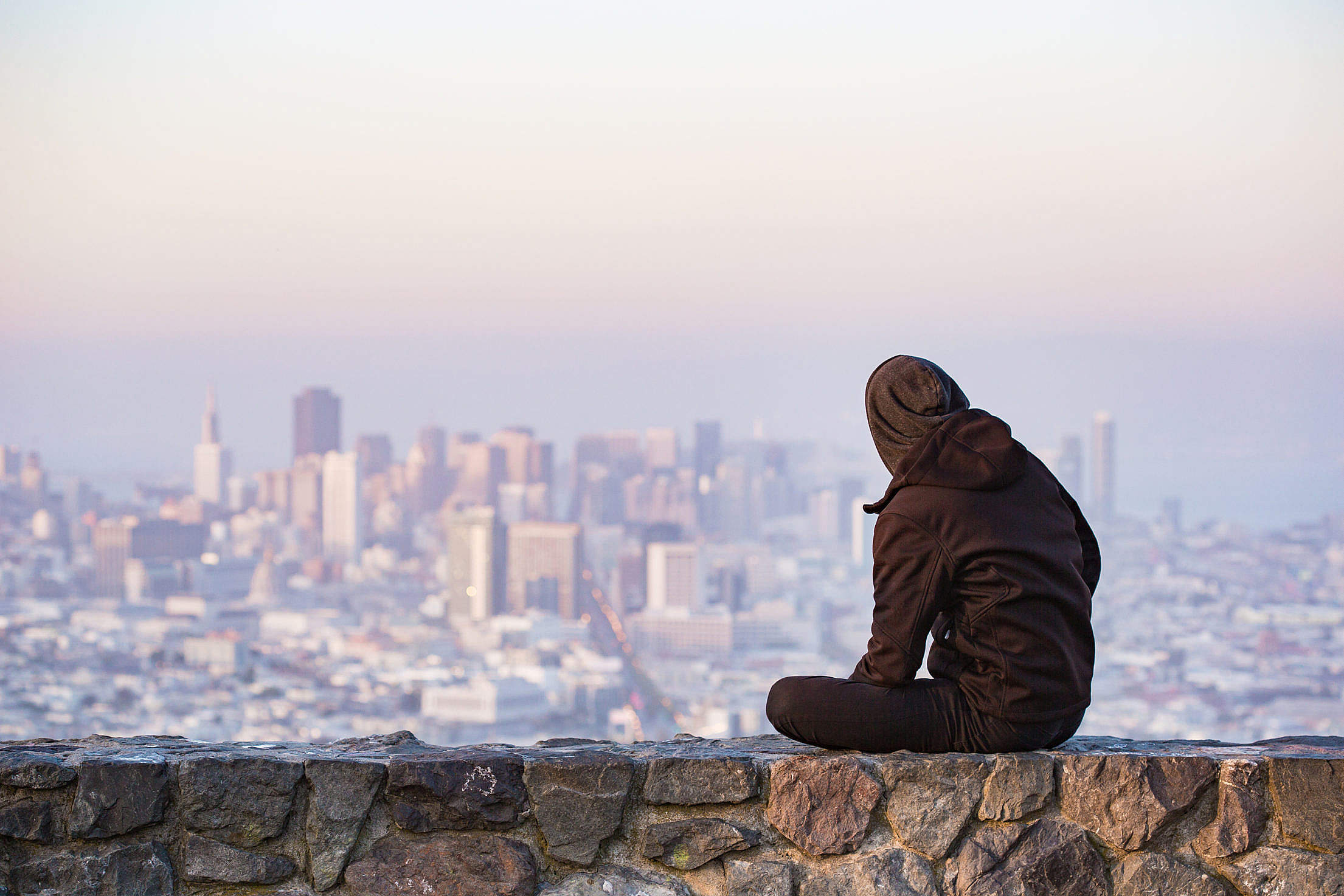 Young Man Enjoying Moment and Looking Over the San Francisco Free Stock ...