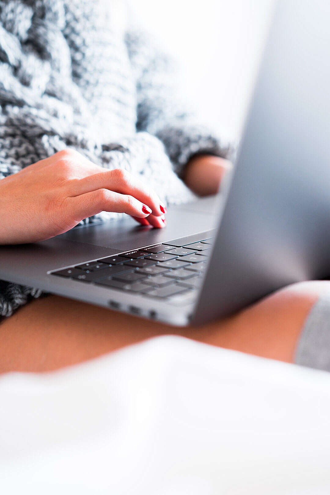 Young Woman Working on a Laptop